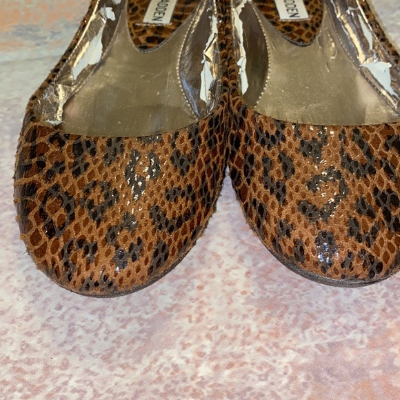 Steve Madden P-Heaven Patent Flat Ballet Style Shoe Snakeskin Leopard Pattern - Picture 3 of 14